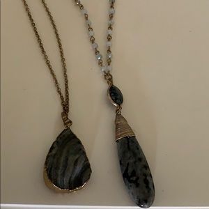 Two stone necklaces